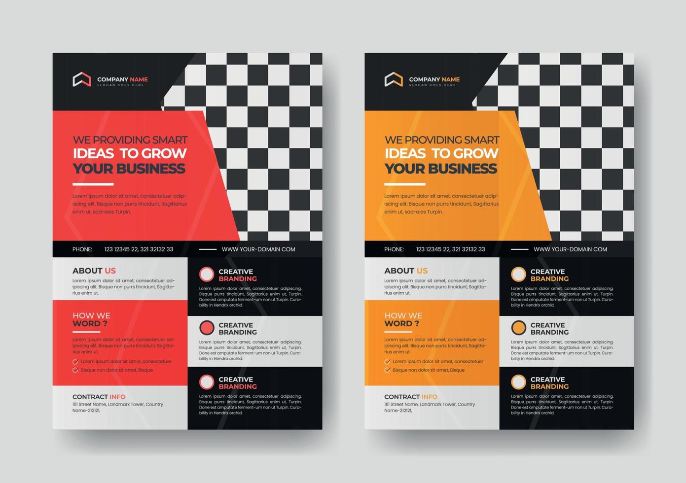 zakelijke multifunctionele flyer ontwerp en brochure voorbladsjabloon vector