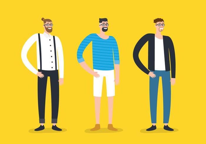 hipster man mode vector