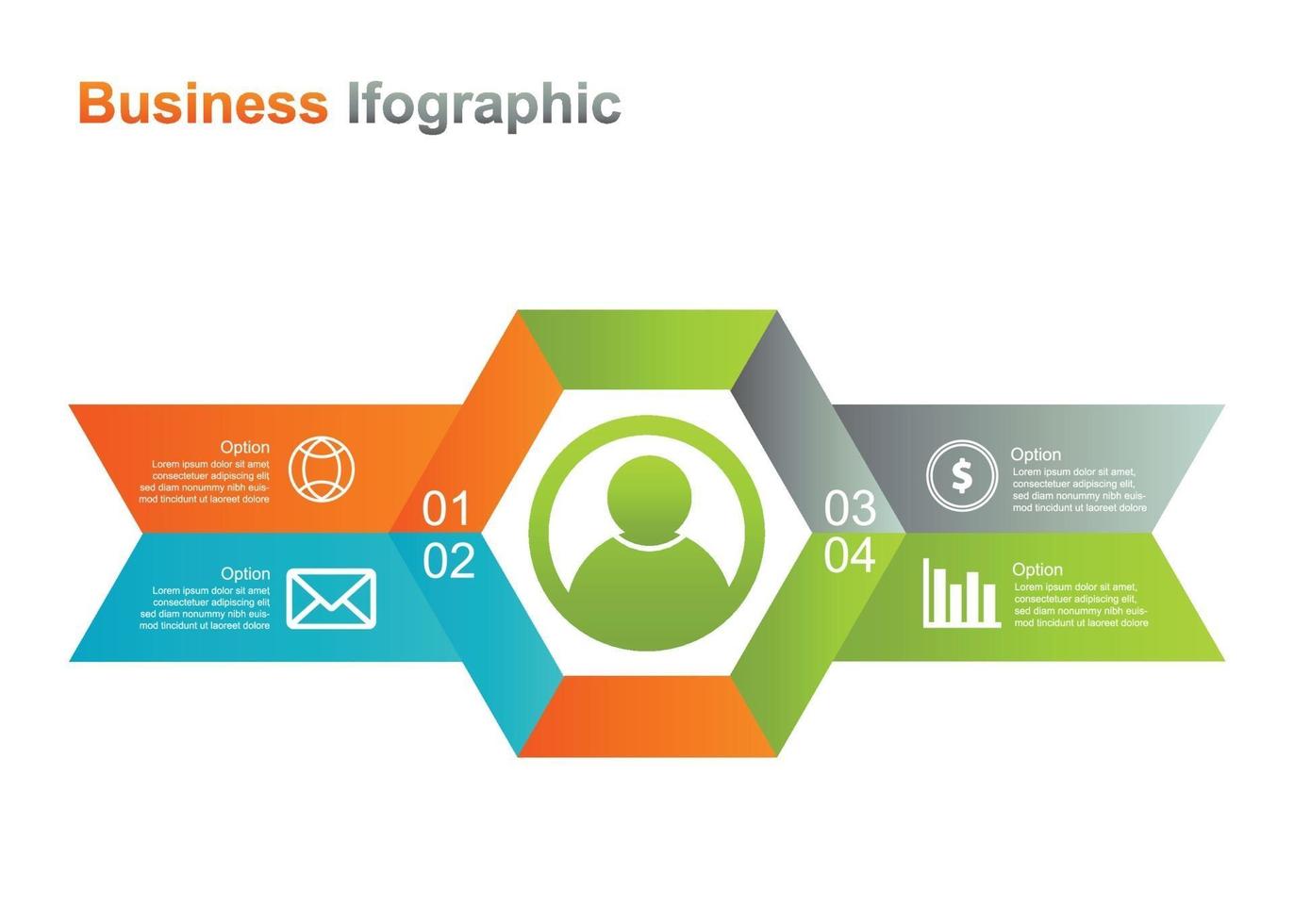 zakelijke infografische ontwerpsjabloon. 4 optie infographic vectorillustratie. perfect voor marketing, promotie, presentatieontwerpelement vector