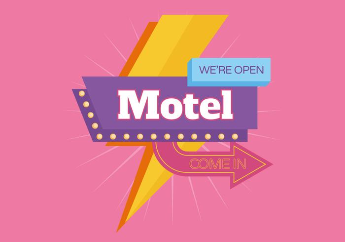 motel retro vintage teken vector