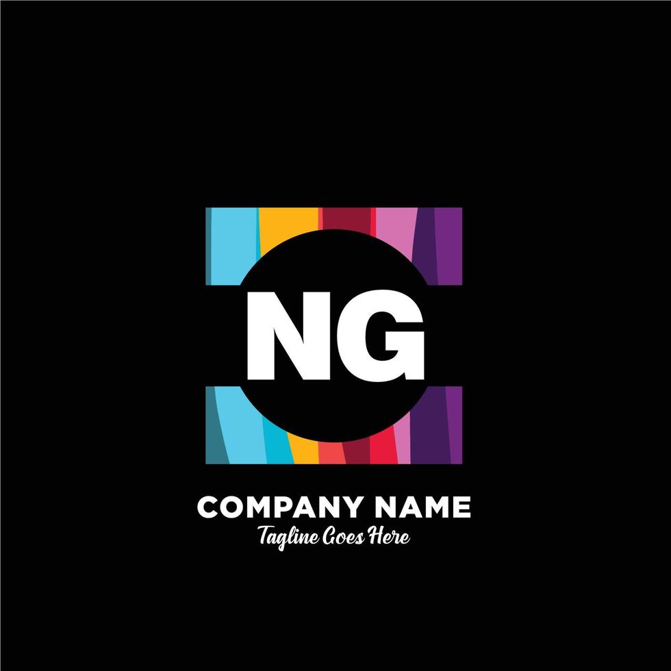 ng eerste logo met kleurrijk sjabloon vector. vector