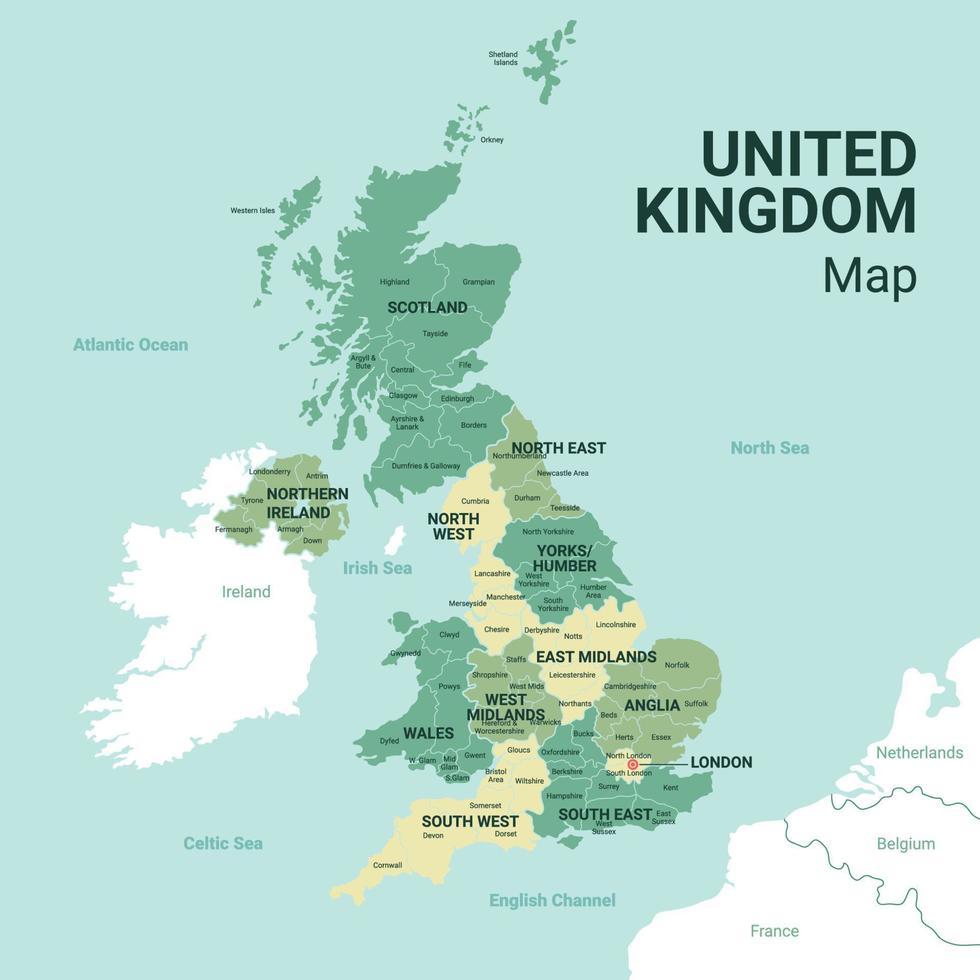 kaart van verenigd koninkrijk vector