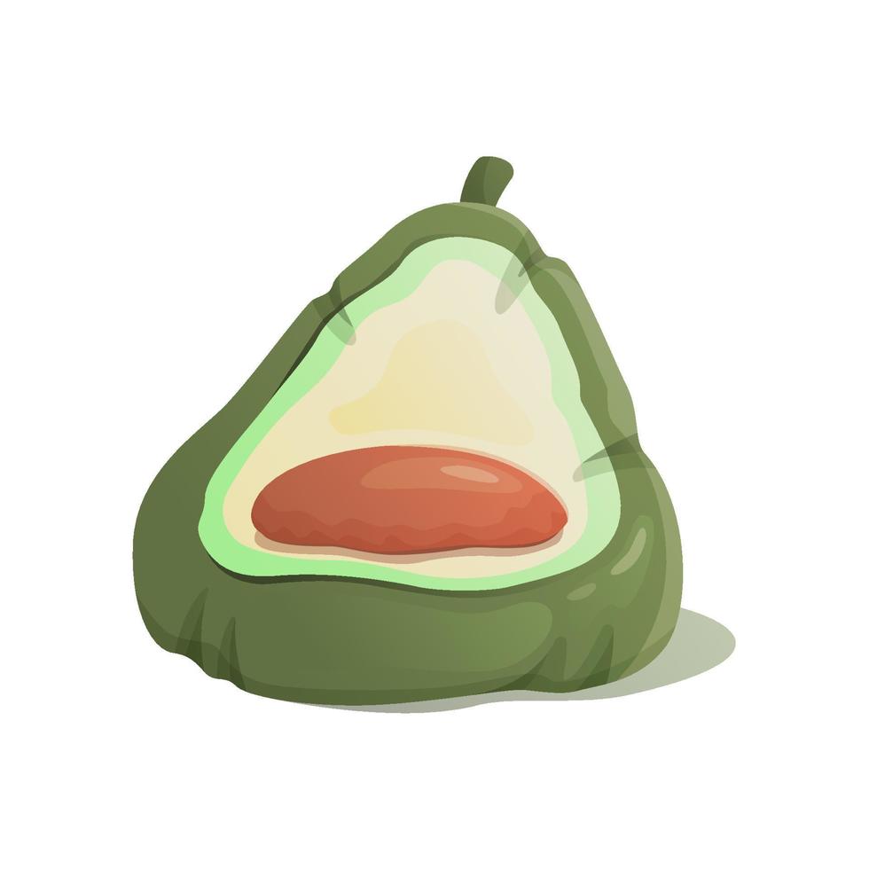 flexibel stoel zitzak stoel in het formulier van avocado. vector