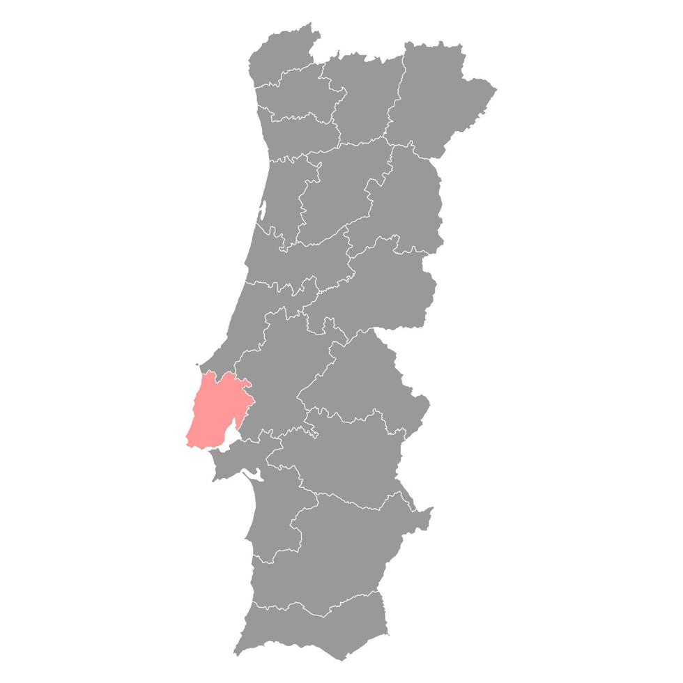 Lissabon kaart, wijk van Portugal. vector illustratie.