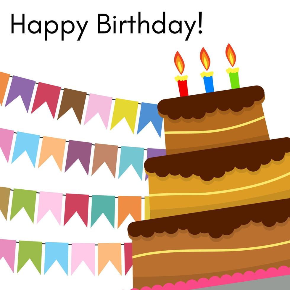 groet kaart met zoet taart voor verjaardag viering. vector illustratie