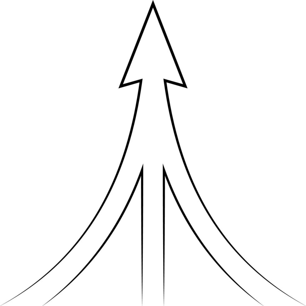 pad naar doel is een pijl wijzer met drie wegen vector