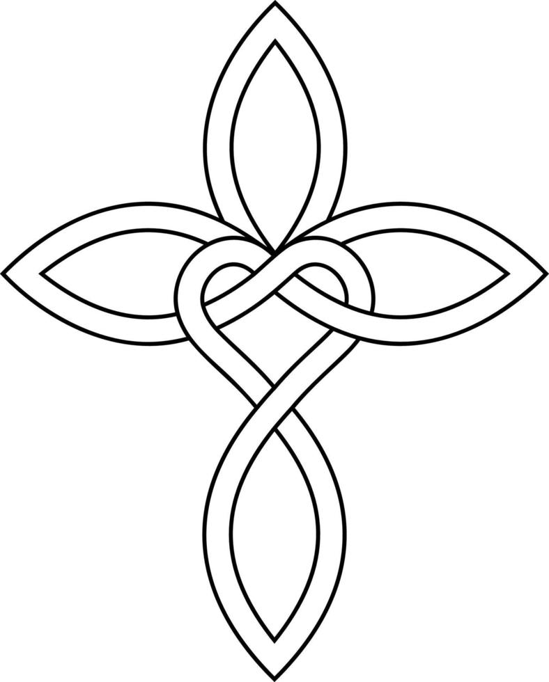 teken eindeloos liefde god, hart met oneindigheid symbool kruis vector