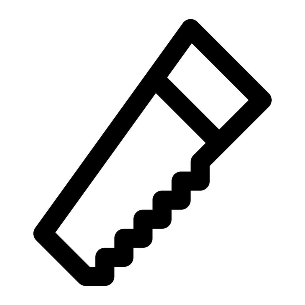 geïsoleerd hand- zag in schets icoon Aan wit achtergrond. timmerwerk, werk hulpmiddel, tuinieren vector