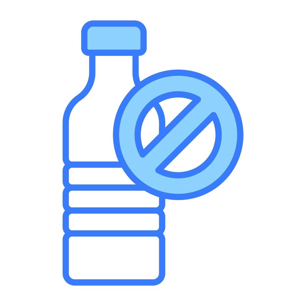 verboden teken Aan plastic fles tonen concept icoon van Nee plastic flessen vector