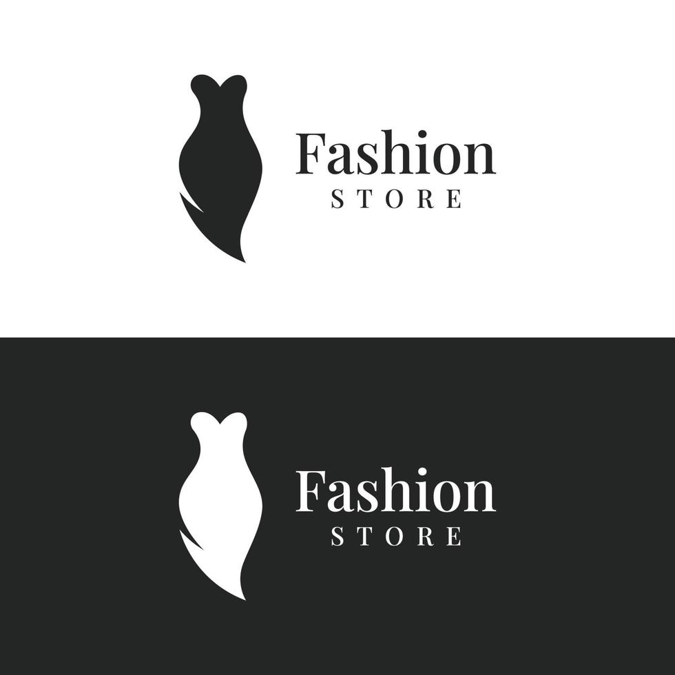 Dames mode logo sjabloon met kleren hanger, luxe kleding.logo voor zaken, boetiek, mode winkel, model, winkelen en schoonheid. vector