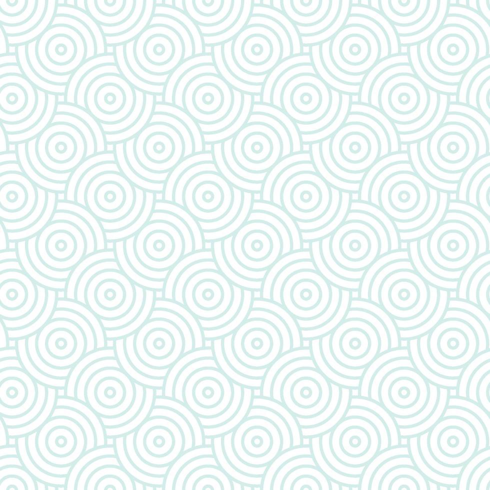 blauw en wit kruisend herhalend cirkelspatroon. Japanse stijl cirkels naadloze achtergrond. eindeloze herhaalde textuur. vector illustratie. minimale oosterse vectorafbeelding