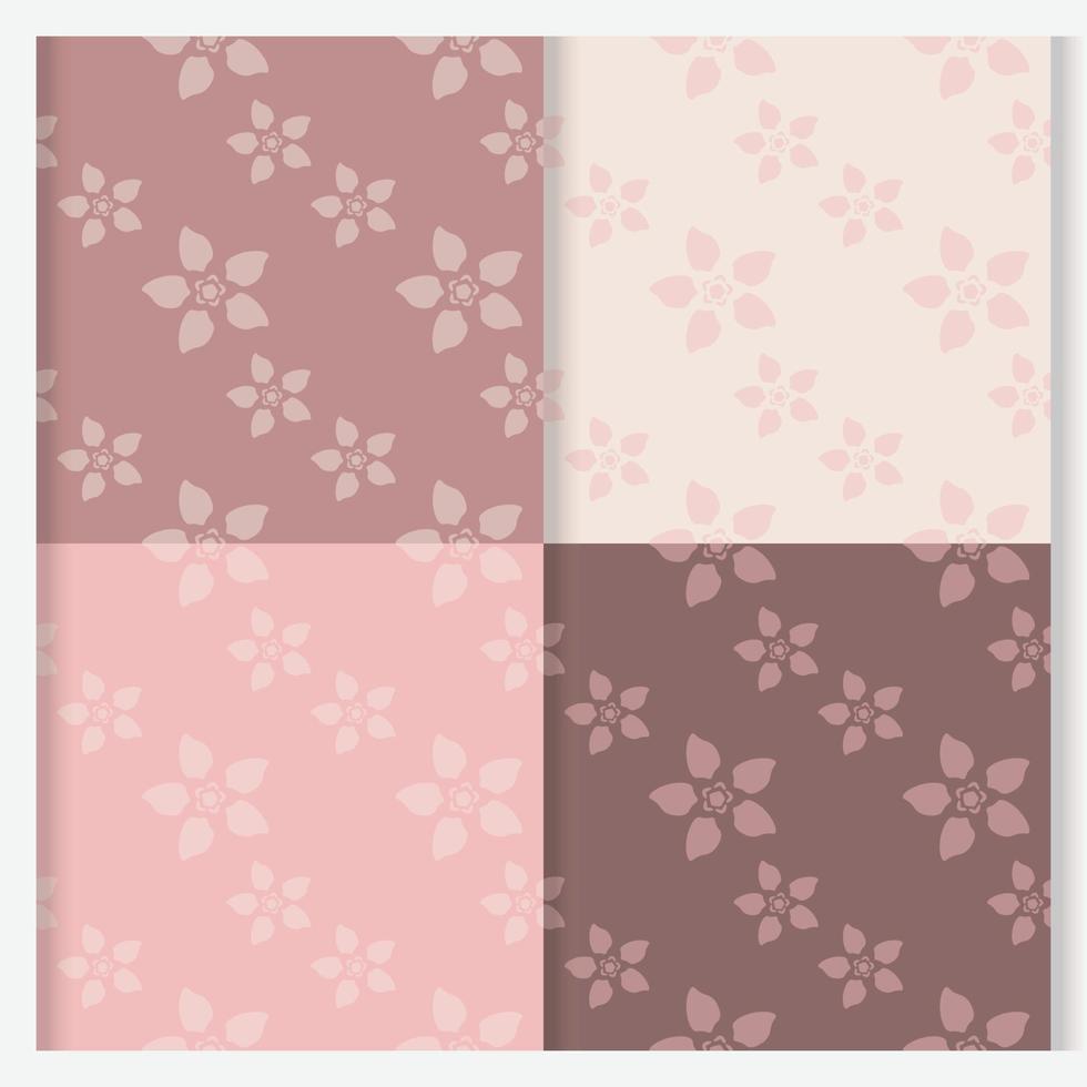 naadloze bloemenpatronen in roze, geïsoleerd op een witte achtergrond vector