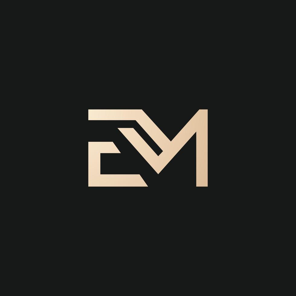 luxe en modern em brief logo ontwerp vector
