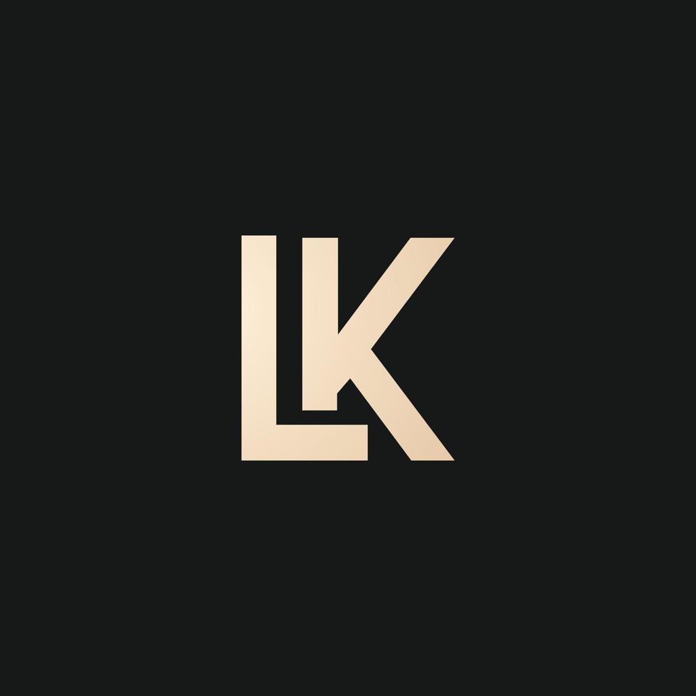 luxe en modern lk brief logo ontwerp vector
