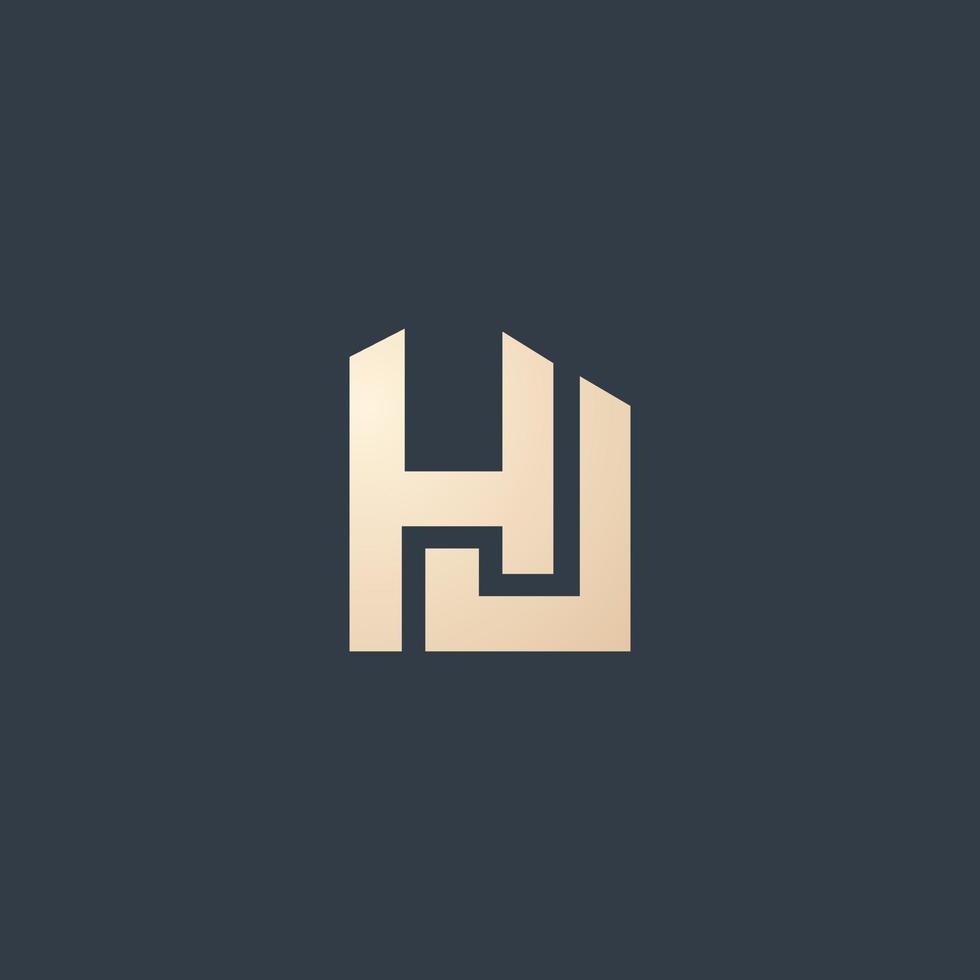 luxe en modern hj brief logo ontwerp vector
