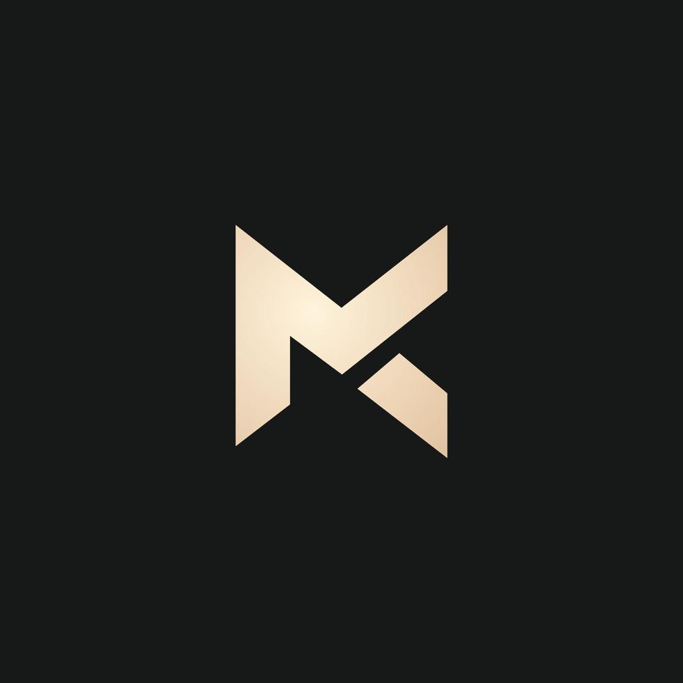 luxe en modern mk brief logo ontwerp vector