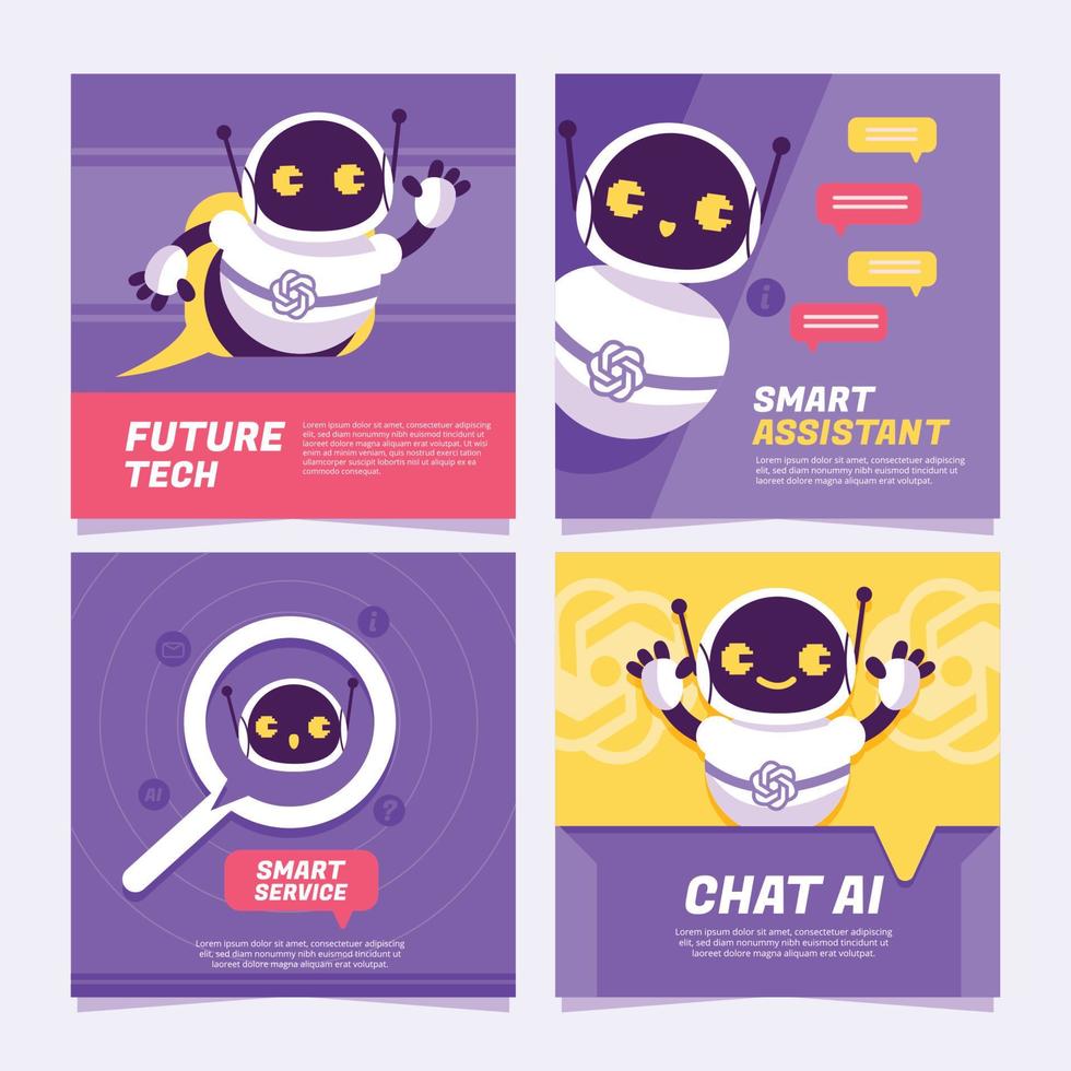 ai robot babbelen ai sociaal media post vector