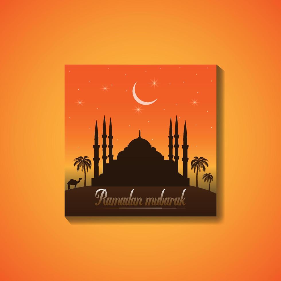 Ramadan mubarak sociaal media sjabloon. vector