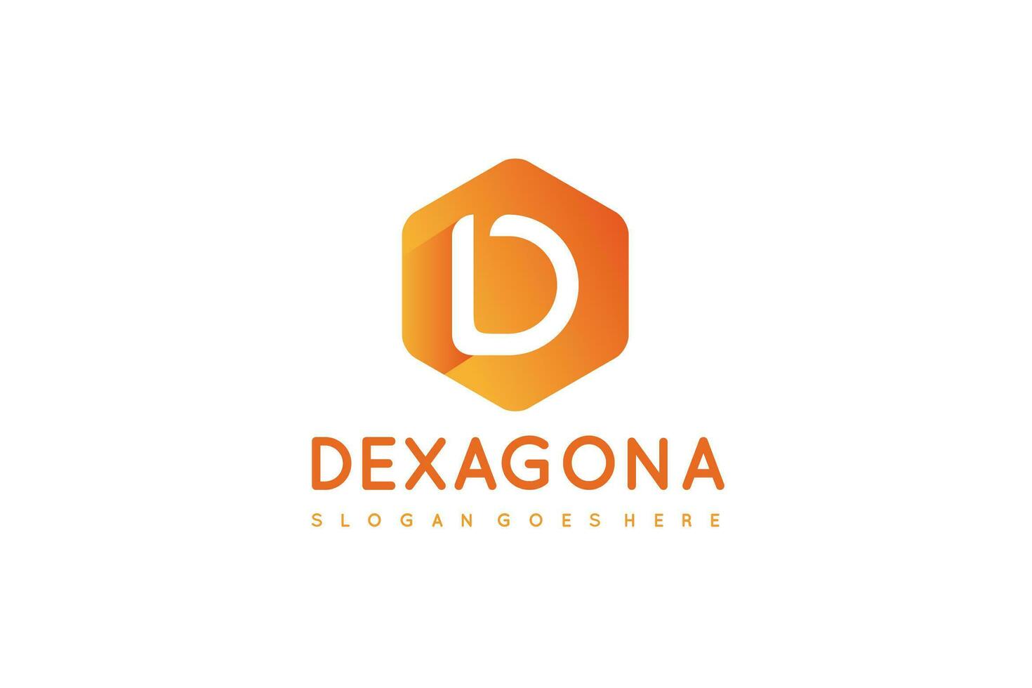 D Letter-Hexagon-logo vector