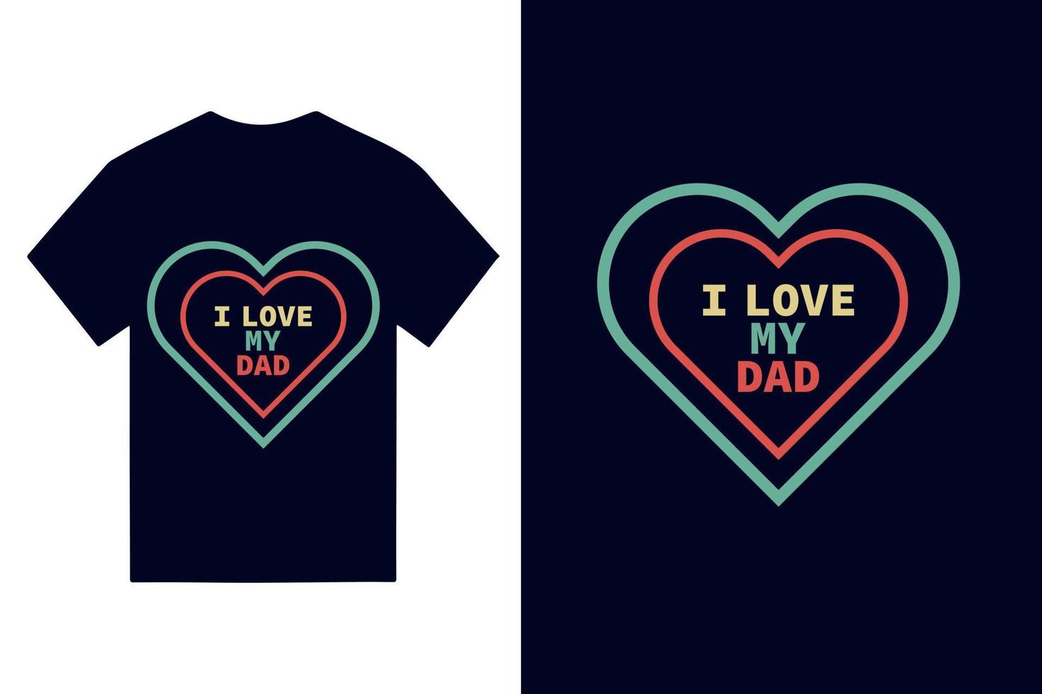 gelukkig vader dag groet kaart met typografie brief en t-shirt vector