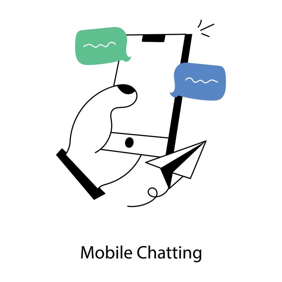 modieus mobiel chatten vector