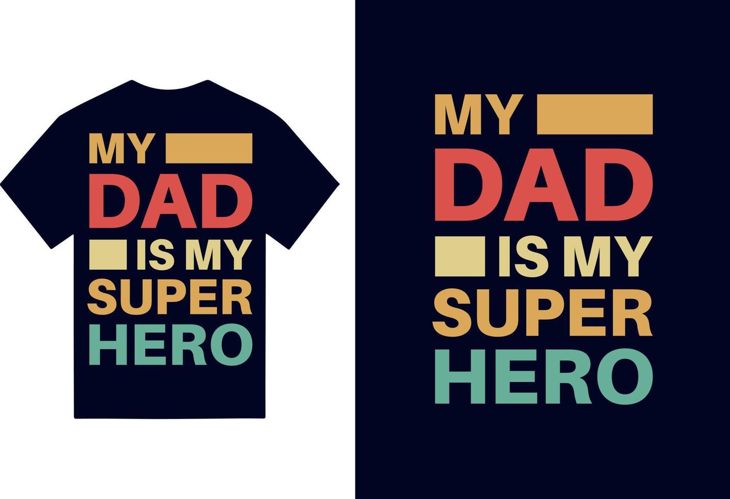 gelukkig vader dag groet kaart met typografie brief en t-shirt vector