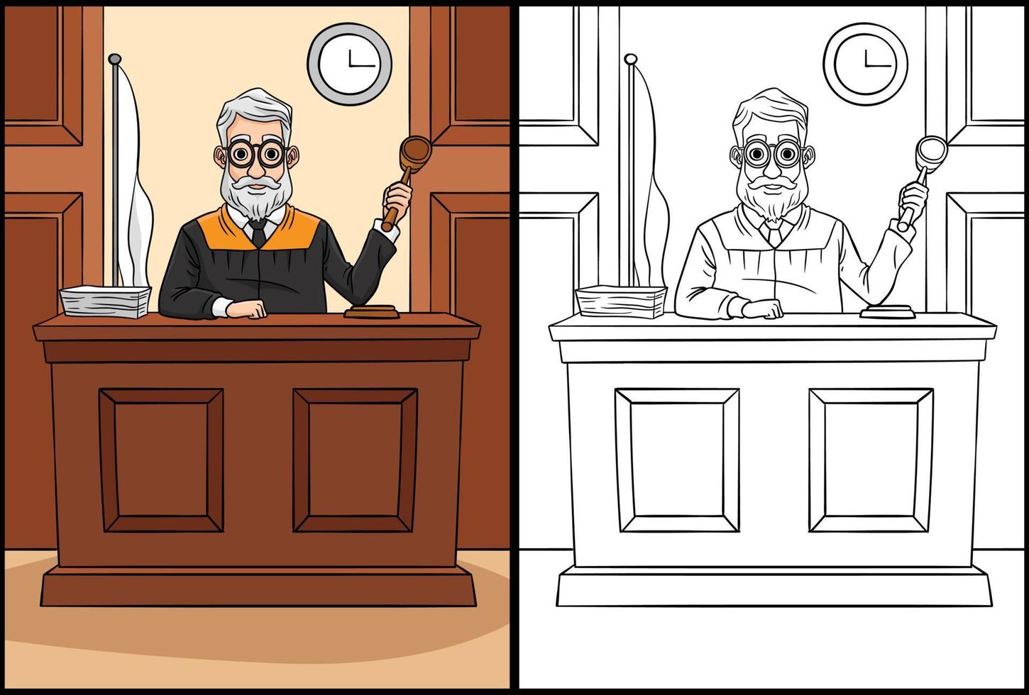 rechter beroep gekleurde tekenfilm illustratie vector