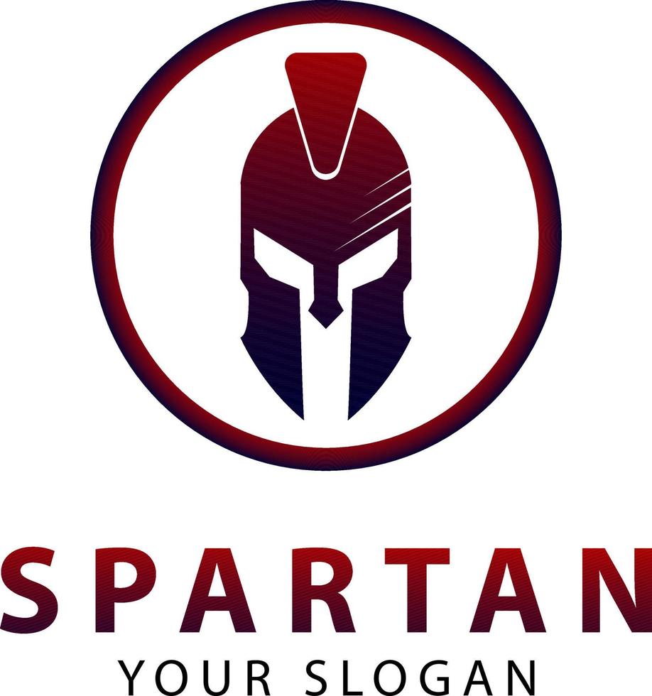 spartaans helm logo met zwaard en speer, vector logo