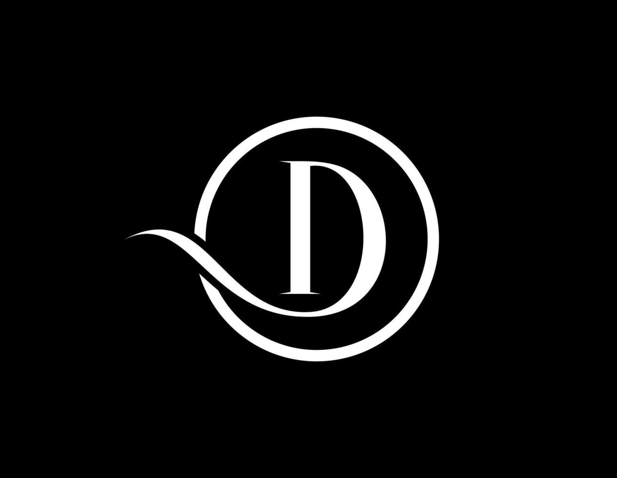 brief d cirkel logo ontwerp, vector