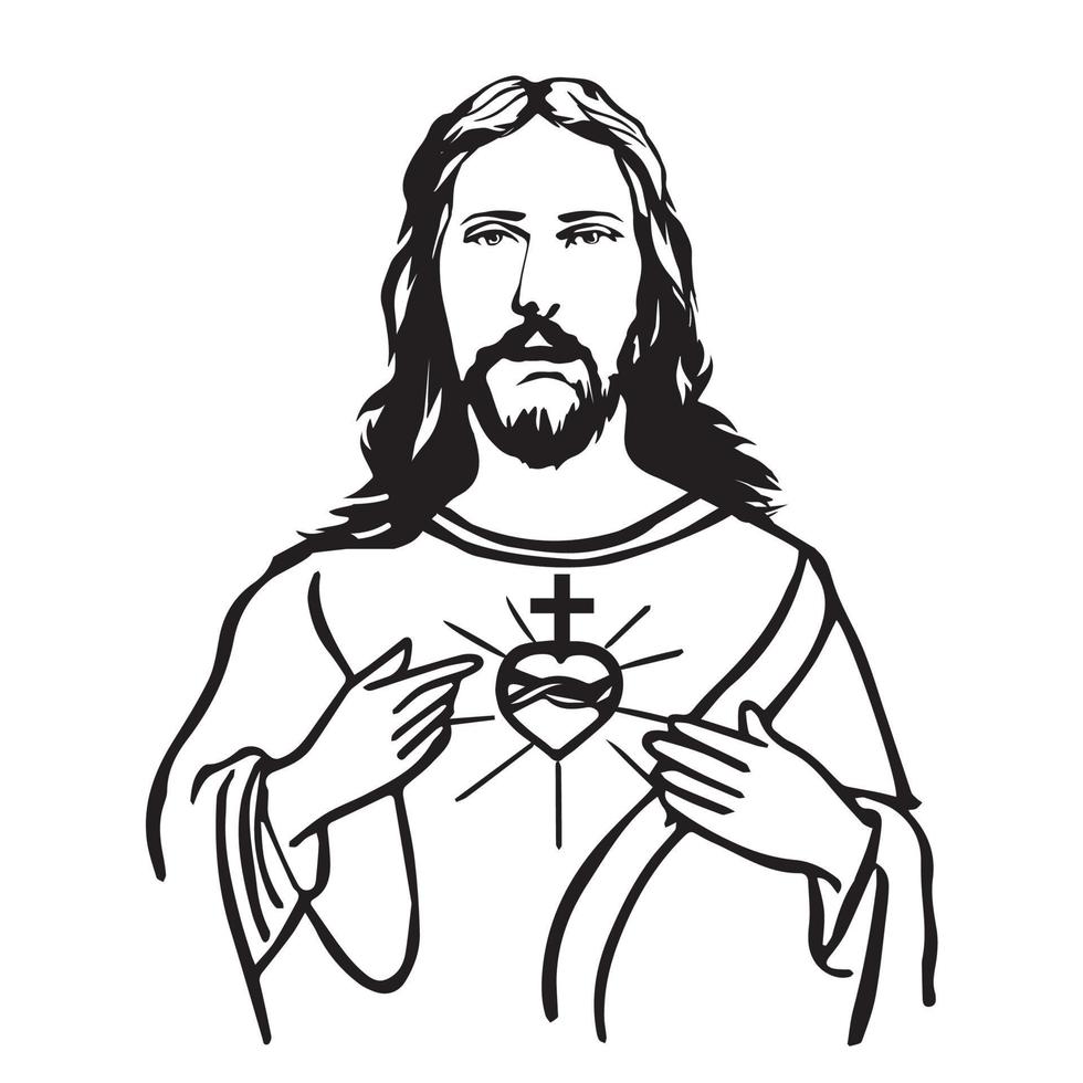 Jezus Christus tekening vector illustratie