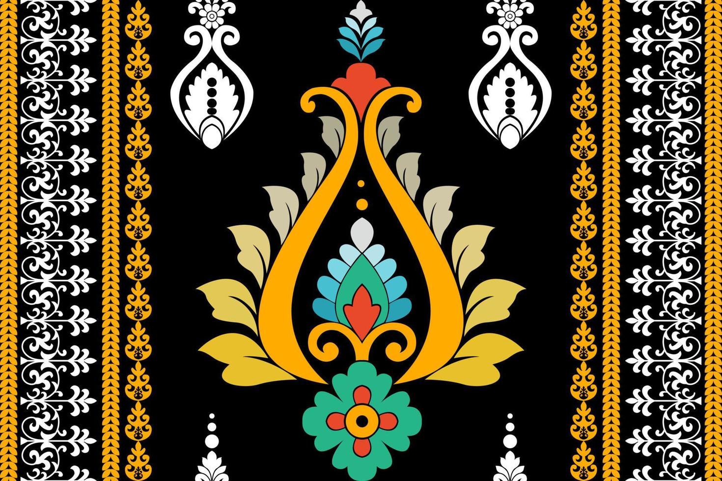 bloemen naadloos patroon. vector Indisch decoratief behang. batik Indonesië. kleurrijk patroon met paisley en gestileerde bloemen. ontwerp voor omhulsel papier, omslag, kleding stof, textiel, behang, gordijnen