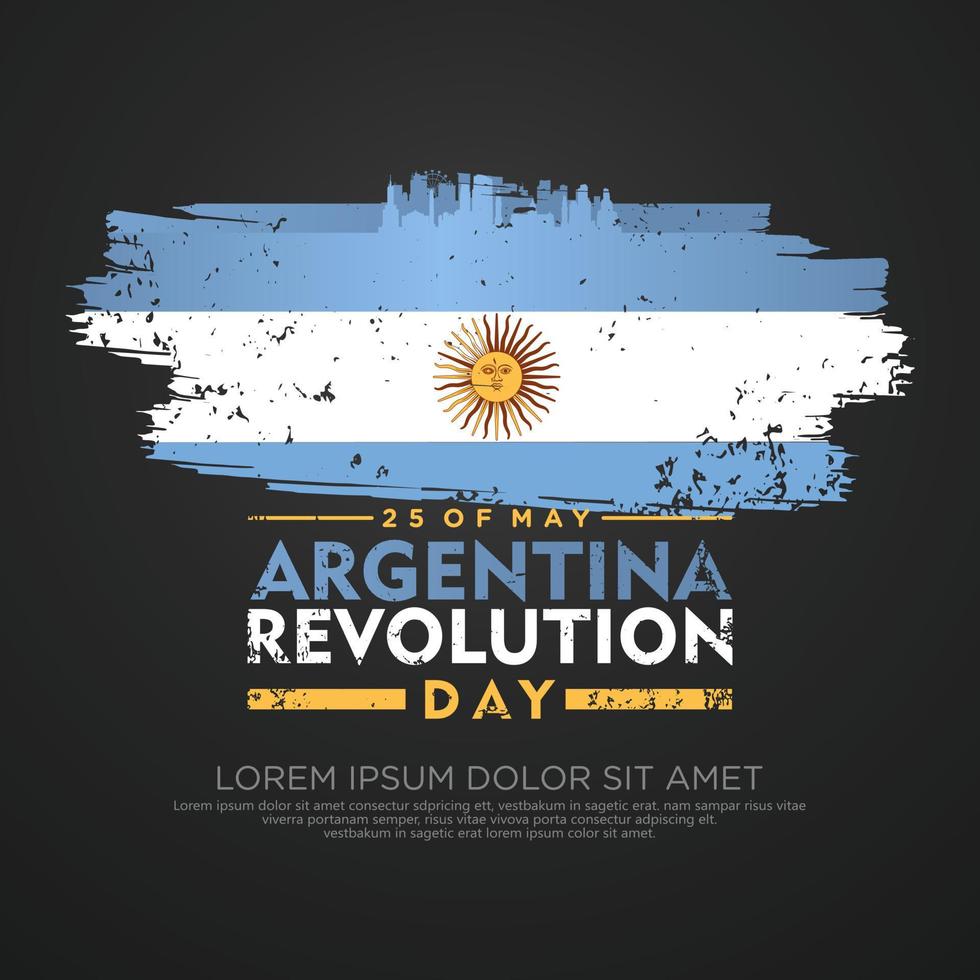 Argentinië revolutie dag groet kaart sjabloon. vector