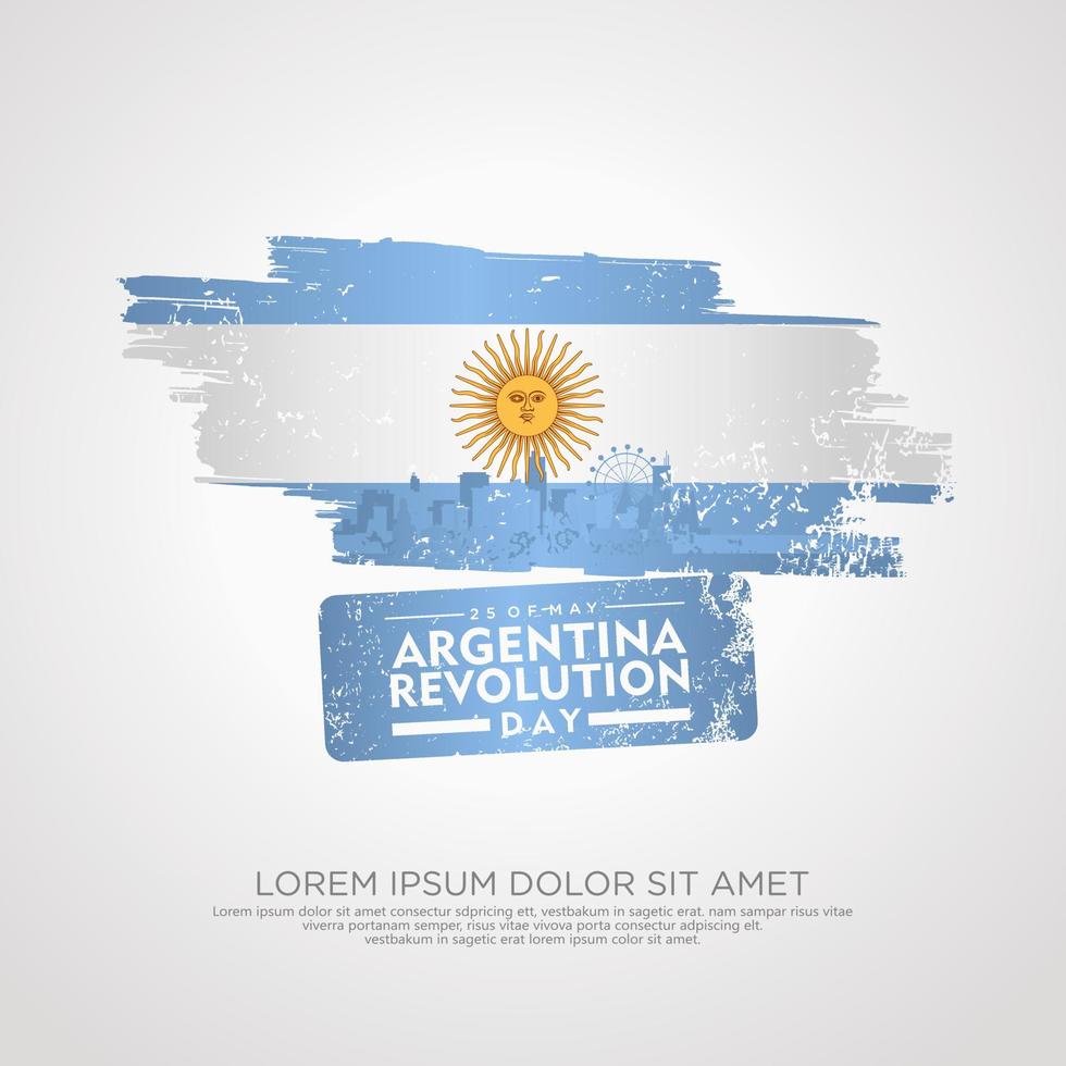 Argentinië revolutie dag groet kaart sjabloon. vector