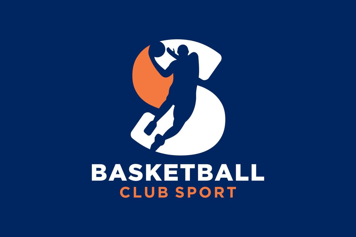 eerste brief s basketbal logo icoon. mand bal logotype symbool. vector