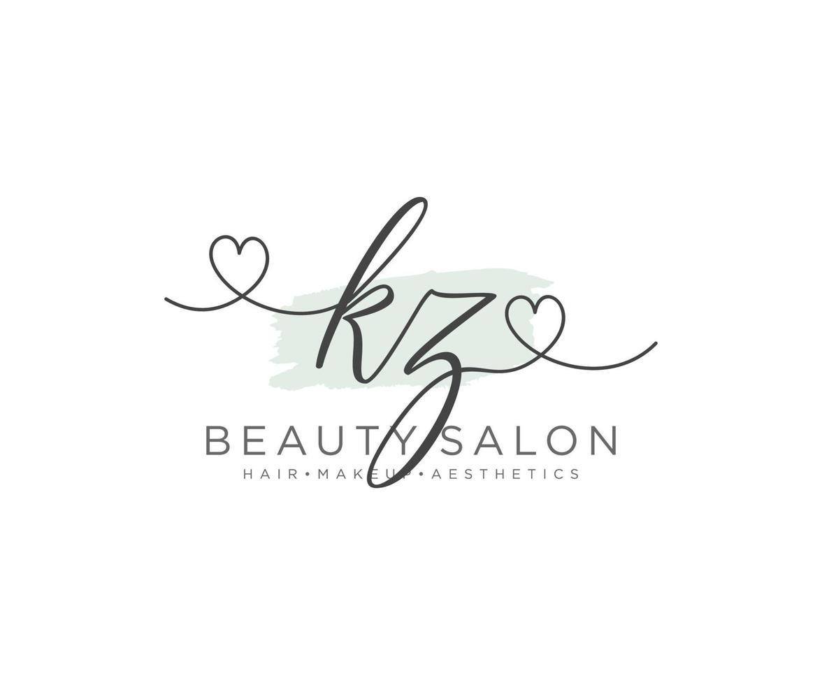 eerste kzo vrouwelijk logo collecties sjabloon. handschrift logo van eerste handtekening, bruiloft, mode, juwelen, boetiek, bloemen en botanisch met creatief sjabloon voor ieder bedrijf of bedrijf. vector