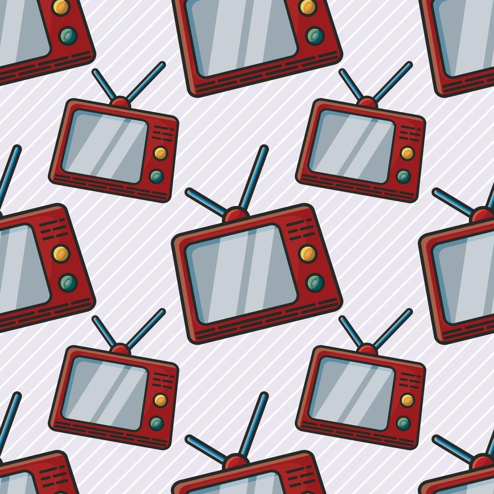 analoge televisie naadloze patroon illustratie vector