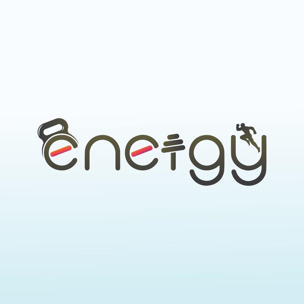 brief energie logo ontwerp met geschiktheid icoon vector