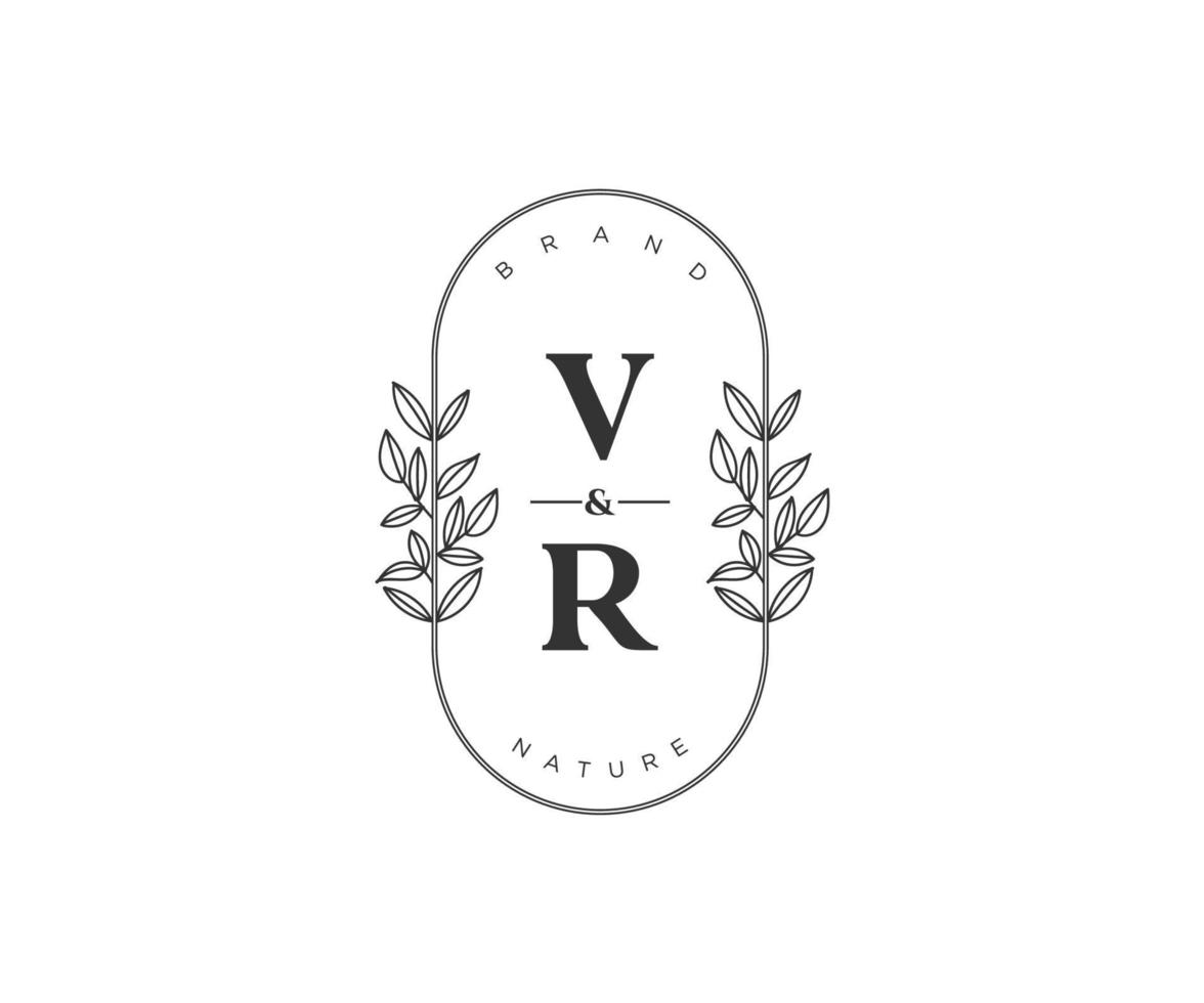 eerste vr brieven mooi bloemen vrouwelijk bewerkbare premade monoline logo geschikt voor spa salon huid haar- schoonheid winkel en kunstmatig bedrijf. vector