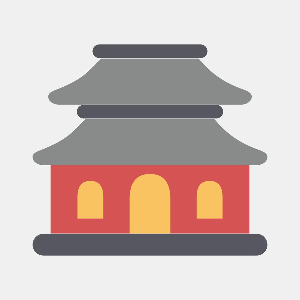 icoon pagode. gebouw elementen. pictogrammen in vlak stijl. mooi zo voor afdrukken, web, affiches, logo, plaats plan, kaart, infografieken, enz. vector