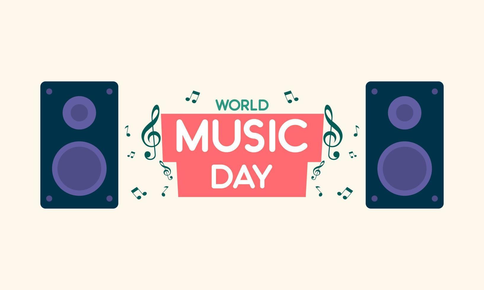 wereld muziek- dag met musical instrumenten vector