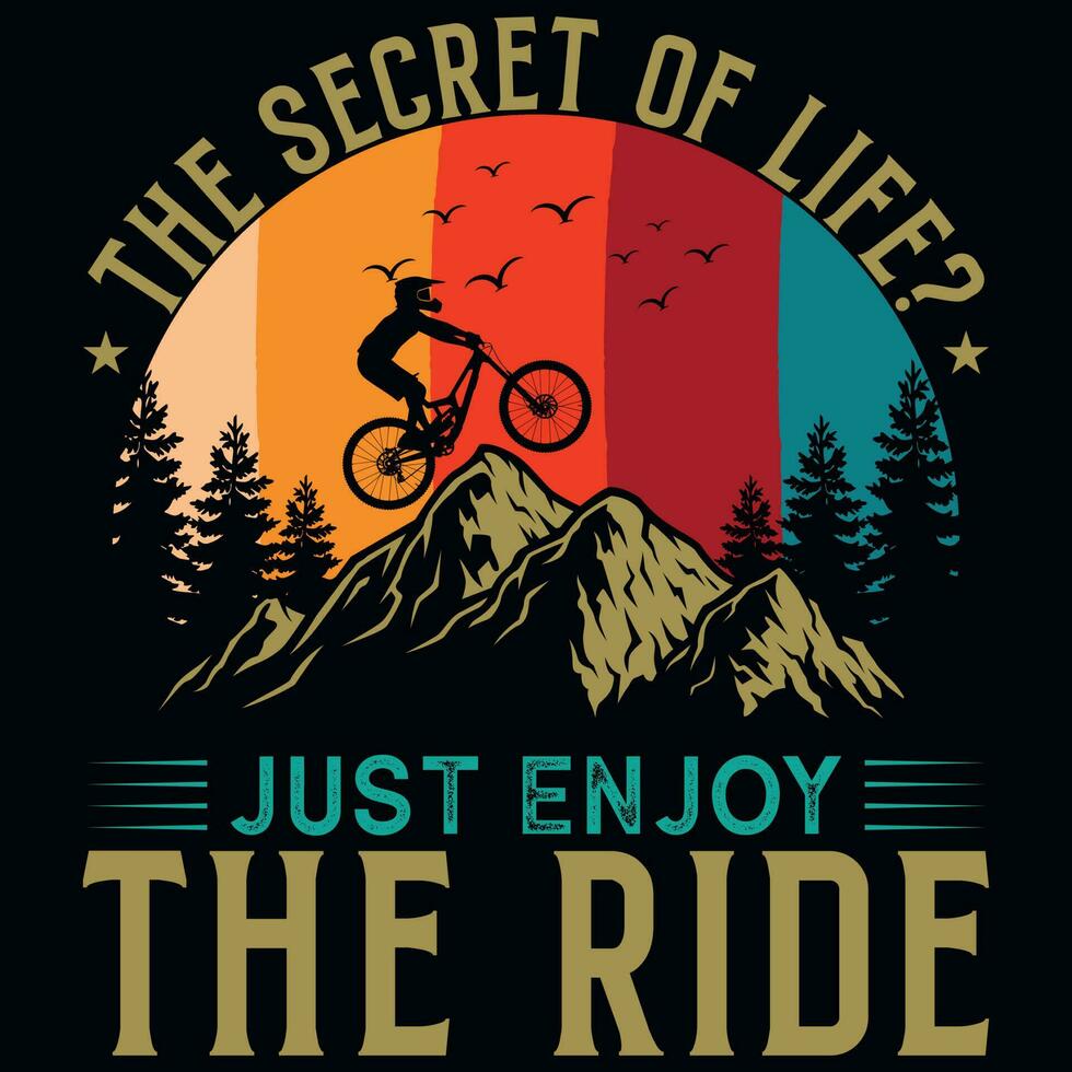 berg fietsen avonturen t-shirt ontwerp vector