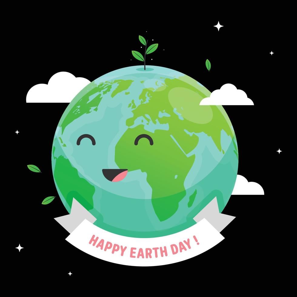 gelukkig aarde dag. verzameling van schattig aarde tekenfilm karakter vector