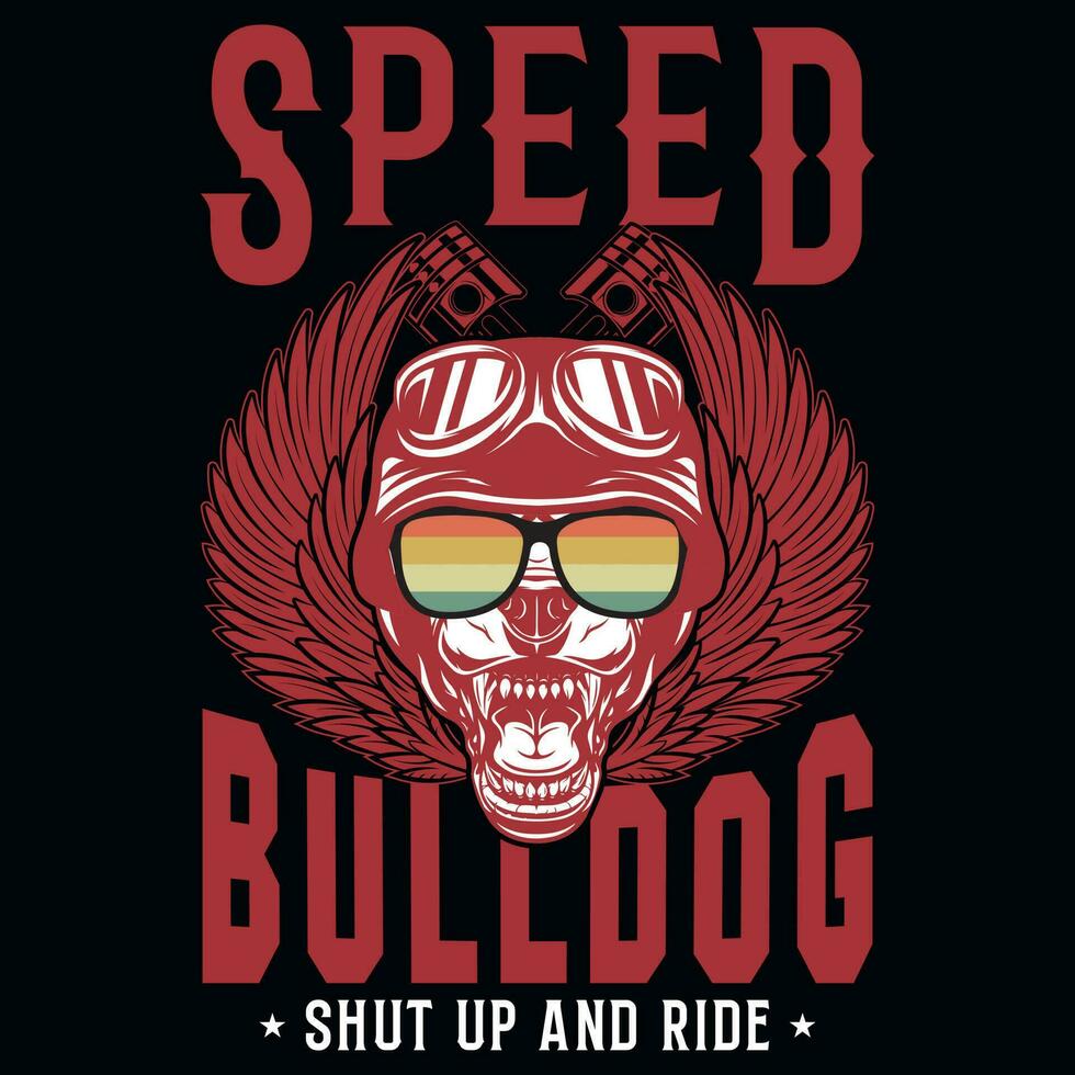 snelheid bulldog grafiek t-shirt ontwerp vector