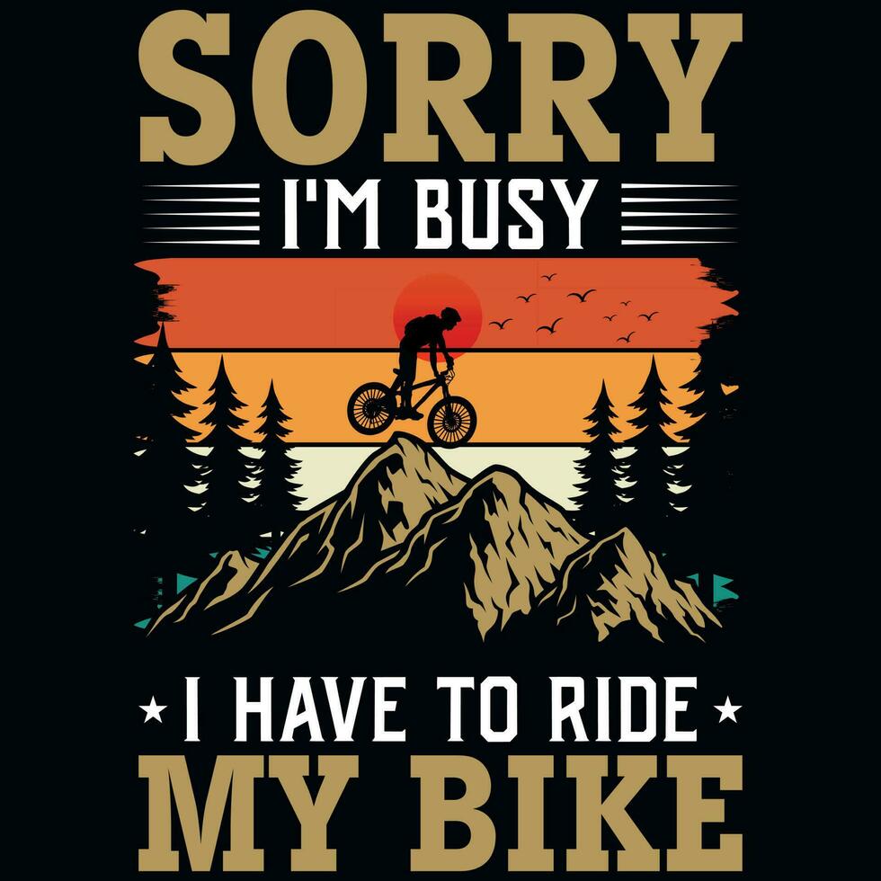 berg fietsen avonturen t-shirt ontwerp vector