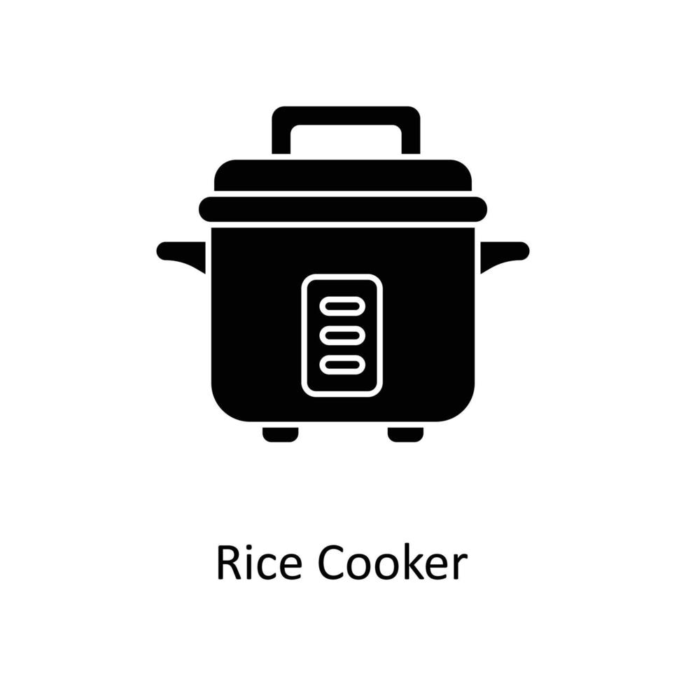 rijst- kookplaat vector solide pictogrammen. gemakkelijk voorraad illustratie voorraad