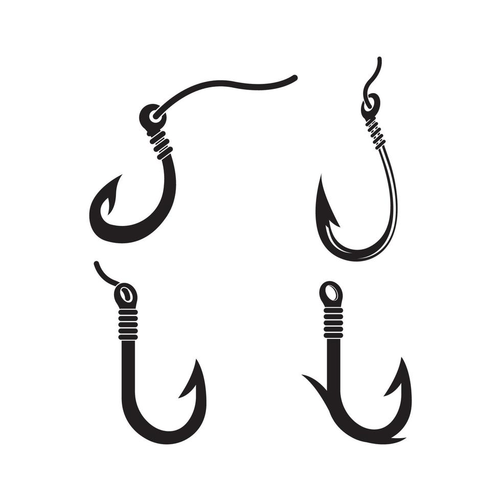 visvangst haak logo vector icoon illustratie ontwerp
