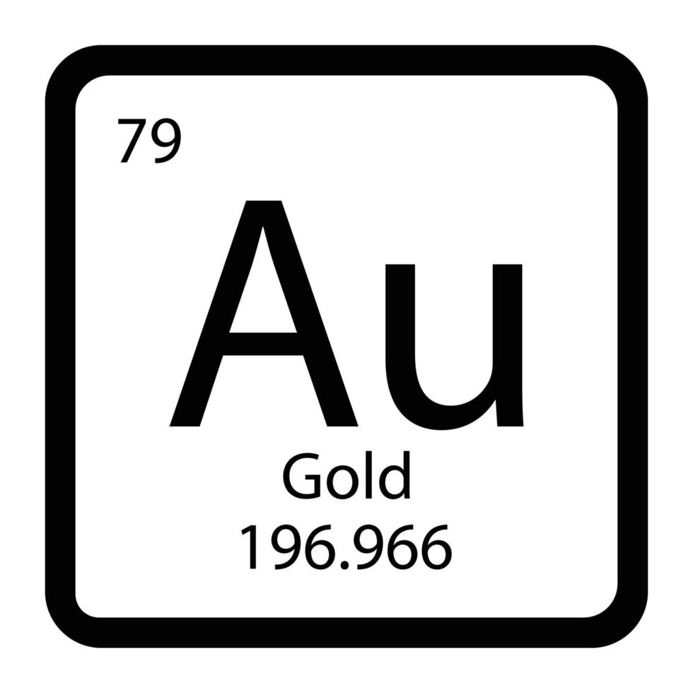 periodiek tafel element chemisch symbool aurum molecuul chemie vector atoom icoon
