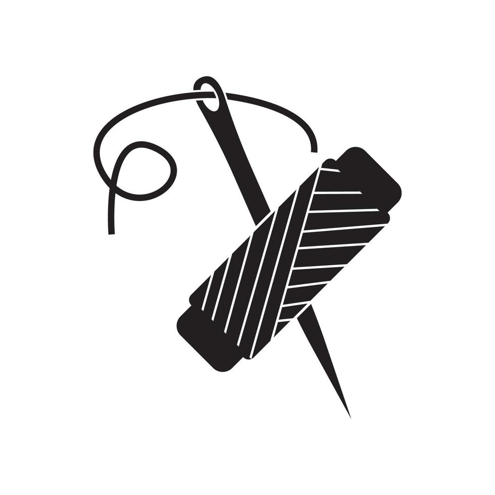 naaien naald- logo pictogram, illustratie ontwerp sjabloon vector