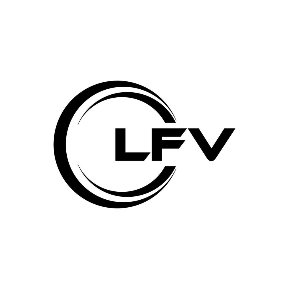 lfv brief logo ontwerp in illustratie. vector logo, schoonschrift ontwerpen voor logo, poster, uitnodiging, enz.