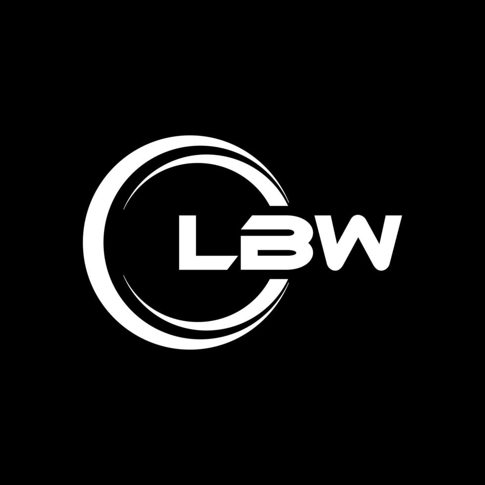 lbw brief logo ontwerp in illustratie. vector logo, schoonschrift ontwerpen voor logo, poster, uitnodiging, enz.